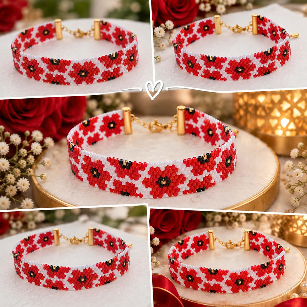 Bracelet Coquelicots