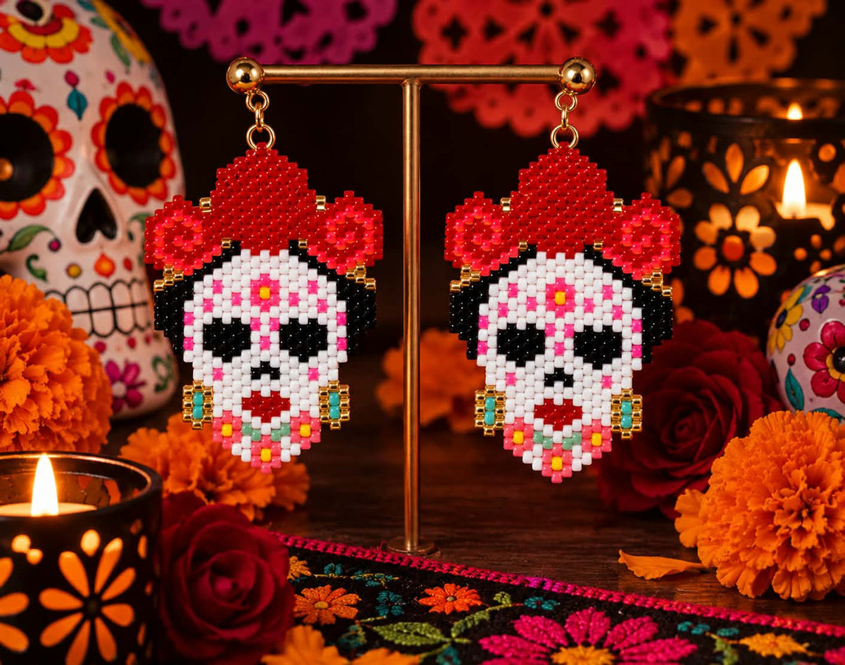 Boucles d'oreilles « Calavera » – Perles Miyuki