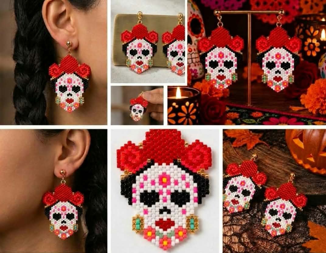 Boucles d'oreilles « Calavera » – Perles Miyuki