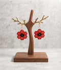 Boucles d'oreilles "Coquelicots Perlés"