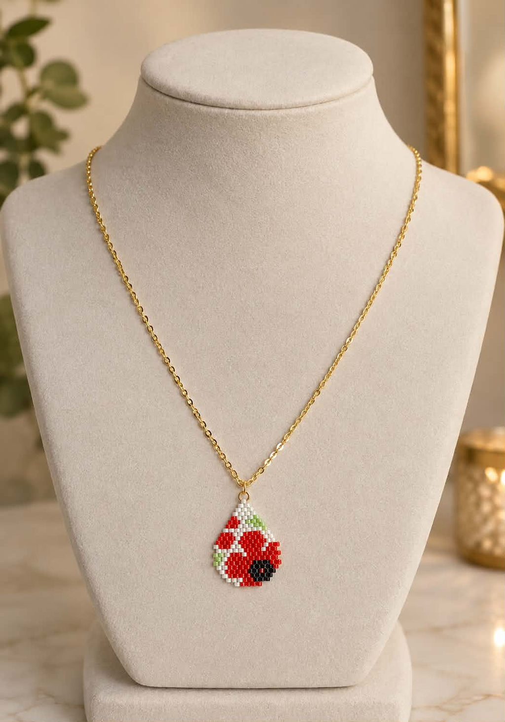 Collier « Coucou Coquelicots »