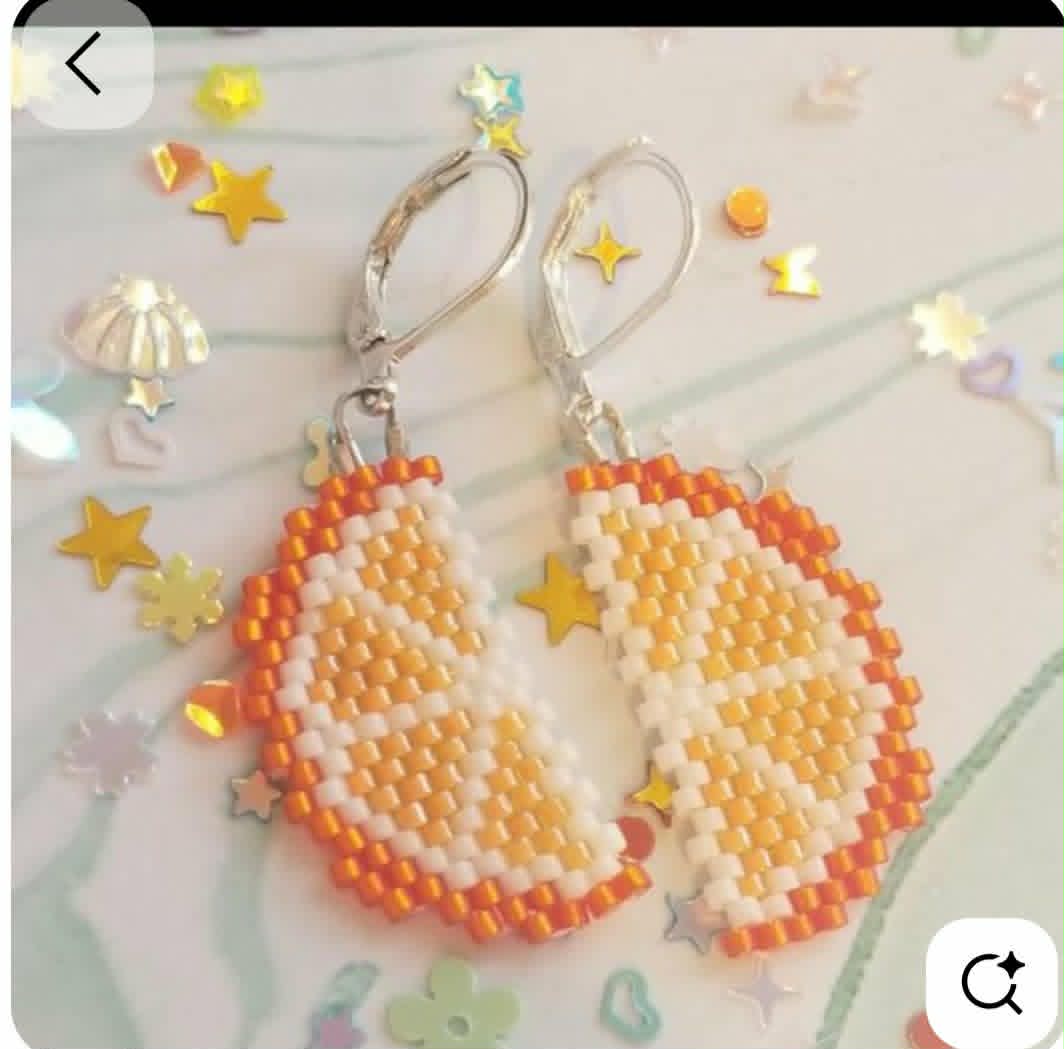 Boucles d'oreilles quartiers d'oranges - dormeuses argentées