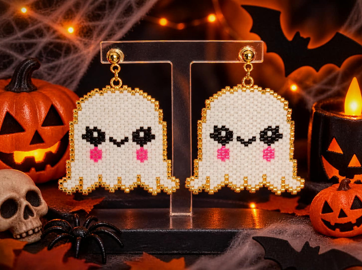 Boucles d'oreilles « Fantômes Mignons » – Perles Miyuki