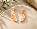 Boucles d'oreilles quartiers d'oranges - clous dorés