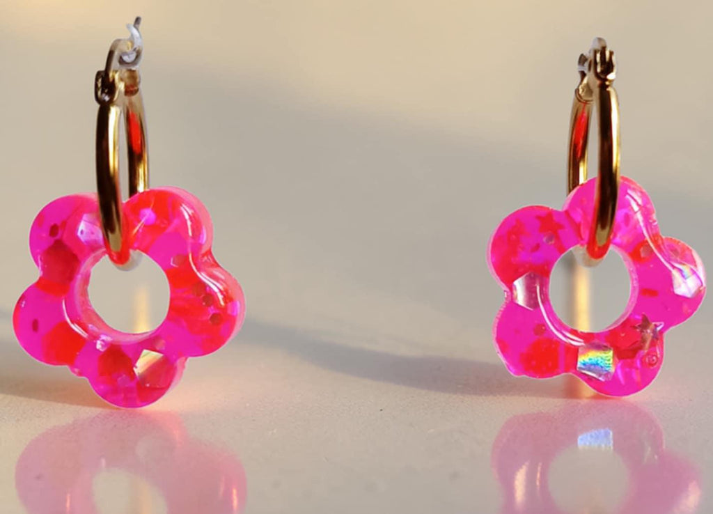 Boucles d'oreilles "Fleurs Roses"