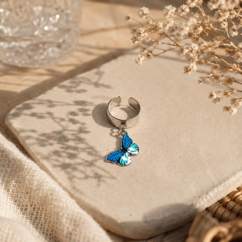 Bague Papillon Bleu