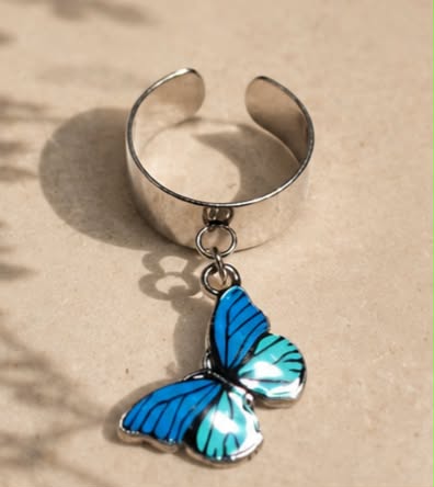 Bague Papillon Bleu